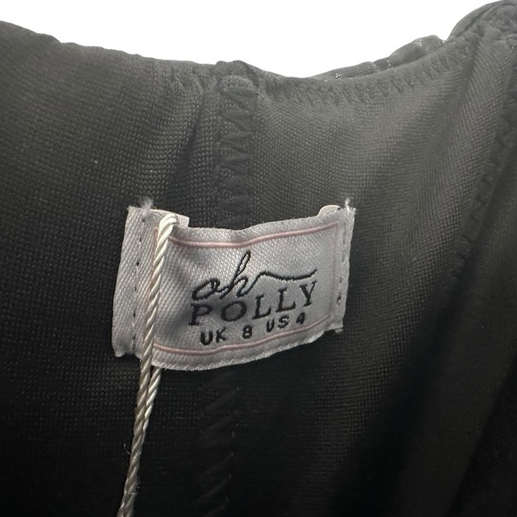 Oh Polly Womens Strapless Ruched Bandeau Mini Dress Size US 4 Black Party NWT - Picture 10 of 11